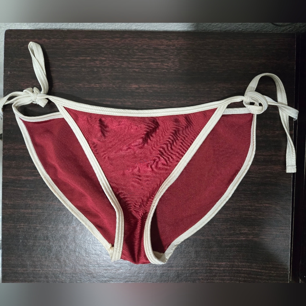 American Apparel Burgundy and Cream Bikini Bottom
